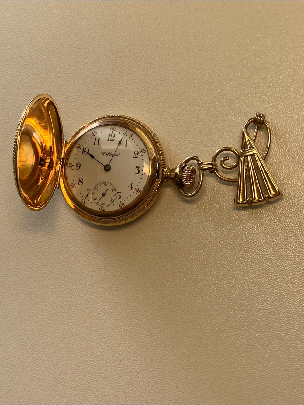 1902 Waltham Seaside 0s 7j Pocket Watch 1891 Model Working w/ Pin